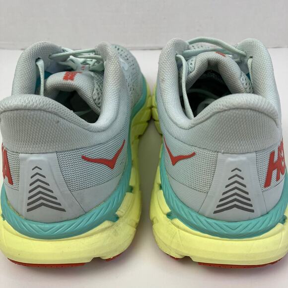 Hoka One One Womens Sz 8 Clifton 7 Running Shoes Light Green Yellow Mesh Lace-up - Picture 15 of 16